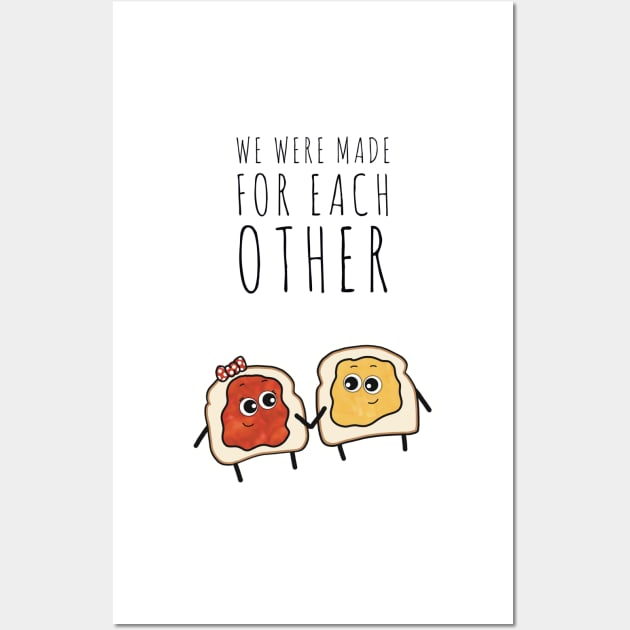 Made for Each Other - Valentine’s Day/ Anniversary Greeting Card  for girl/boyfriend, wife/husband, partner, children, or loved one - Great for stickers, t-shirts, art prints, and notebooks too Wall Art by cherdoodles